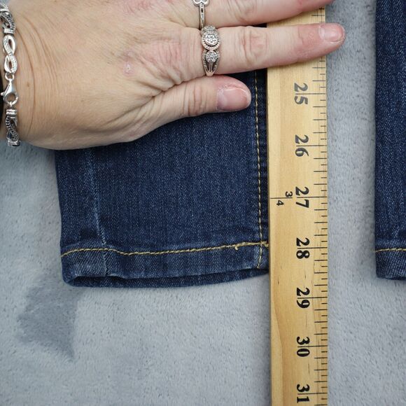 C est Toi Pants Womens 0 Blue Skinny Low Rise Stretch Zip Dark Wash Denim Jeans - Picture 5 of 16